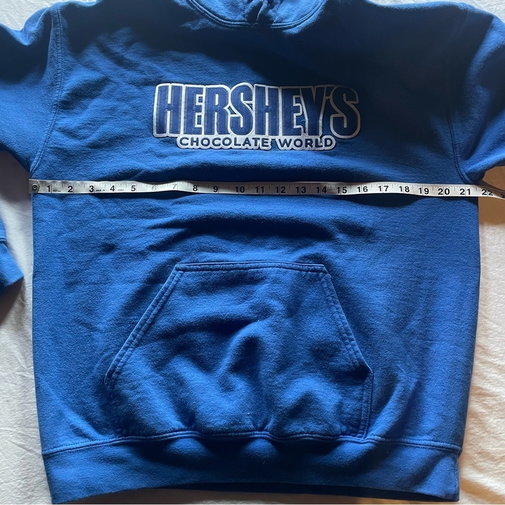 Hershey's Medium Blue Pullover Hoodie Sweatshirt with Pockets PRELOVED - Picture 6 of 7
